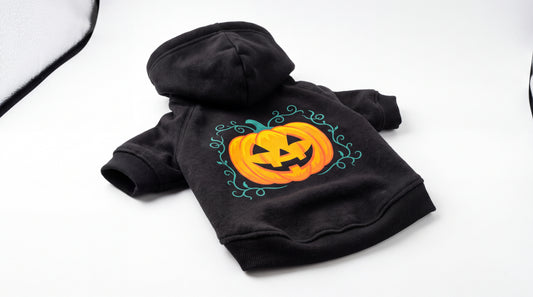 Pull citrouille tricoté — deuxième pièce de la Panoplie Halloween